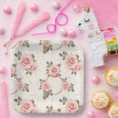 Rosenpapier-Teller in Rosa rot Pappteller (Party)