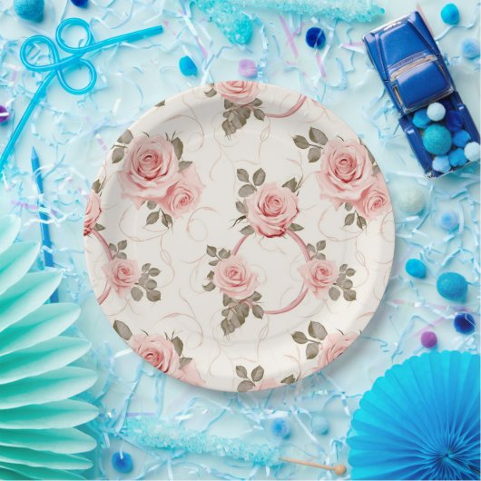 Rosenpapier-Teller in Rosa rot Pappteller (Party)