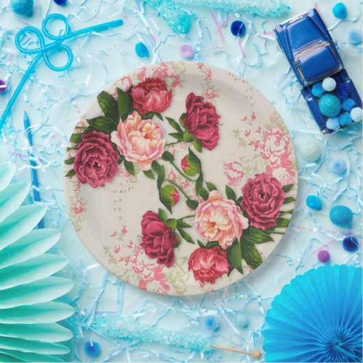 Rosenpapier-Teller Pappteller (Party)