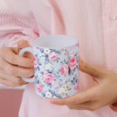 Rosenpastellrosen Shabby Chic Blumenmuster Kaffeetasse