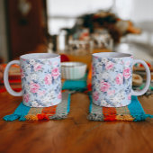 Rosenpastellrosen Shabby Chic Blumenmuster Kaffeetasse