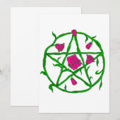 Rosenpentagramm Einladung (Vorne/Hinten)