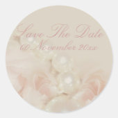 Rosenperlen Hochzeitsfeier Verlobung Runder Aufkleber (Vorderseite)