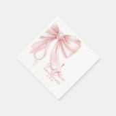 Rosenperlen-Rosette-Taufe Serviette (Ecke)