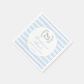 Rosenpferd aus blauem Holz, Babydusche Serviette (Ecke)