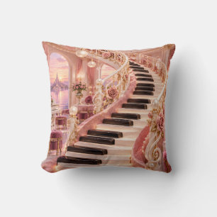Rosenpiano-Treppe Romantischer Palast Kissen