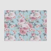 Rosenprofusion - Aquamariner Hintergrund Seidenpapier (Vorderseite)