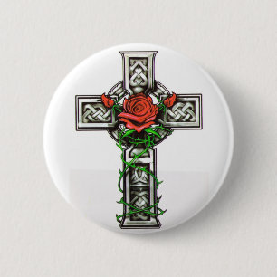 Rosenquertätowierungsentwurf Button