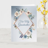 Rosenrahmen, blau und weiß, Großmutter Karte (Gelbe Blume)