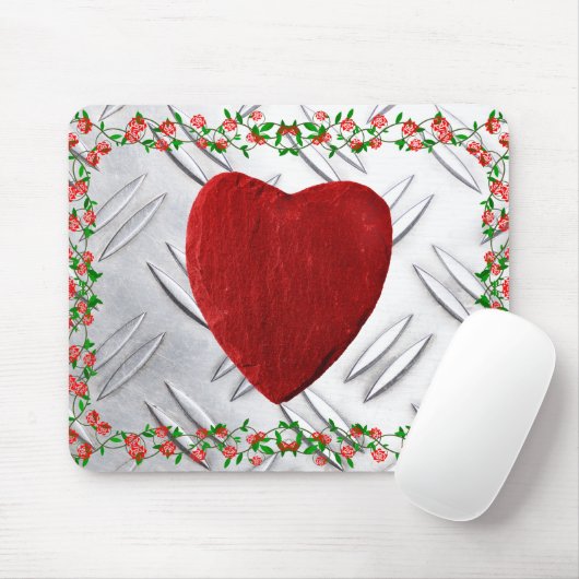 Rosenrahmen Herz Mousepad (Mit Mouse)