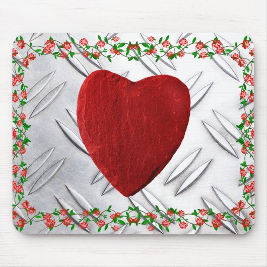 Rosenrahmen Herz Mousepad (Vorne)