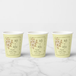 Rosenrahmen – Himmlische gelbe Hochzeit Pappbecher
