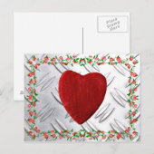 Rosenrahmen mit Herz Postkarte (Vorne/Hinten)