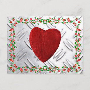 Rosenrahmen mit Herz Postkarte