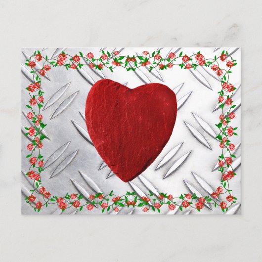 Rosenrahmen mit Herz Postkarte (Vorderseite)