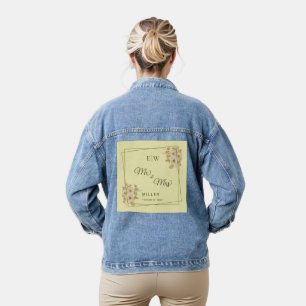 Rosenrahmen – Monogramm Himmlisch Gelbe Hochzeit Jeansjacke