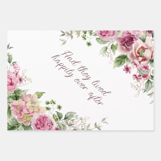 Rosenrahmen Personalisiert Geschenkpapier Set (Vorderseite)