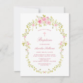 Rosenrahmen-Taufe Einladung (Vorderseite)