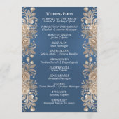 Rosenrand auf Blau - Hochzeit Programm (Rückseite)