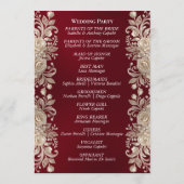 Rosenrand auf Burgund - Hochzeit Programm (Rückseite)