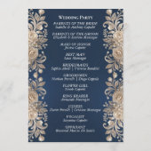 Rosenrand auf dunkelblau - Hochzeit Programm (Rückseite)