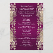 Rosenrand auf Pflaume - Hochzeit Programm (Rückseite)