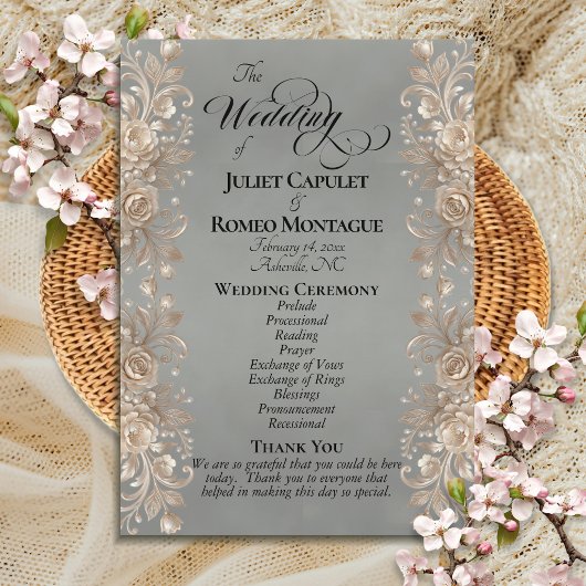 Rosenrand auf Salbei - Hochzeit Programm