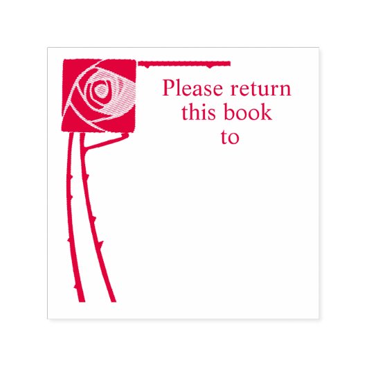Rosenrand Kunst Buchlabel Permastempel (Design)