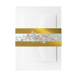 Rosenrolle - Gold/Silber Einladungsbanderole