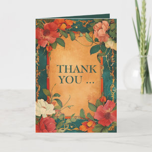 🌹 Rosenromanze: Art Nouveau Pracht Dankeskarte