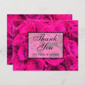 Rosenrosa Blume Rosa Blütengrün Dankeskarte (Vorne/Hinten)