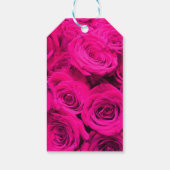 Rosenrosa Blume Rosa Blütengrün Geschenkanhänger (Rückseite)