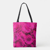 Rosenrosa Blume Rosa Blütengrün Tasche (Rückseite)