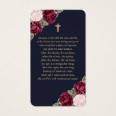 Rosenrosa Rosen Gold Cross Beerdigungskarte (Rückseite)