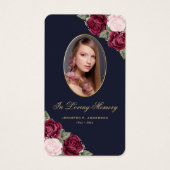 Rosenrosa Rosen Gold Cross Beerdigungskarte (Vorderseite)