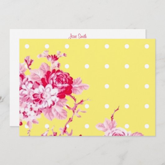 Rosenrosen auf gelbem Hochzeitsempfang Einladung (Vorne/Hinten)