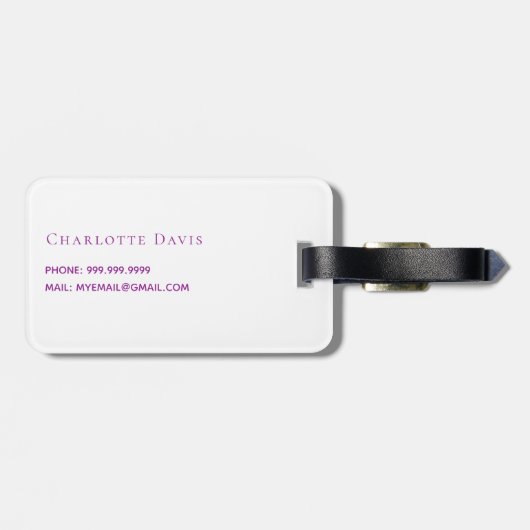 Rosenrosen Blume Gepäckanhänger (Rückseite horizontal)