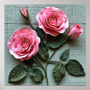Rosenrosen-Blume Poster