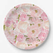 Rosenrosen Blume Teller (Vorderseite)