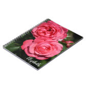 Rosenrosen Blumenfotografie Elegant Custom Notizblock (Linke Seite)
