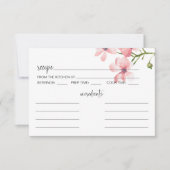 Rosenrosen Blumenzwiebelausweis Mitteilungskarte (Vorderseite)