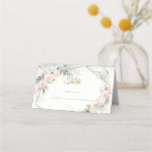 Rosenrosen Boho blush Blume Hochzeit Platzkarte (Rückseite)
