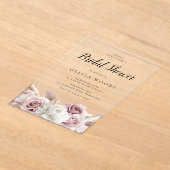 Rosenrosen-Brautparty Acryleinladungen (Ablage )