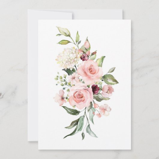 Rosenrosen-Brautparty Einladung (Rückseite)