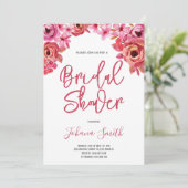 Rosenrosen Brautparty Einladung (Stehend Vorderseite)