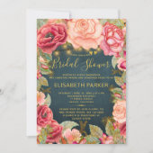 Rosenrosen-Brautparty Einladung (Vorderseite)