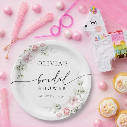 Rosenrosen-Brautparty-Papierplatte in Rosa rot Pappteller (Party)