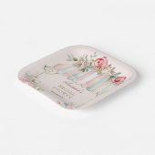 Rosenrosen-Brautparty Pappteller (Gewinkelt)