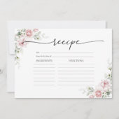 Rosenrosen-Brautparty Rose Große Rezept-Karte Einladung (Vorderseite)