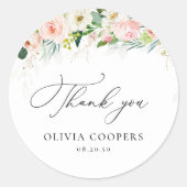Rosenrosen-Brautparty Runder Aufkleber (Vorderseite)